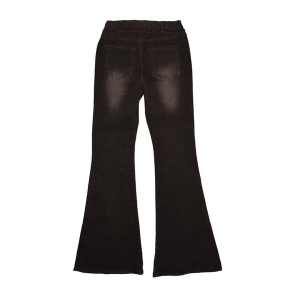 MUDPIE NEW $57 Sicily Flare Leg Pull-On Jeans Stretch Denim Black Small - Picture 2 of 3